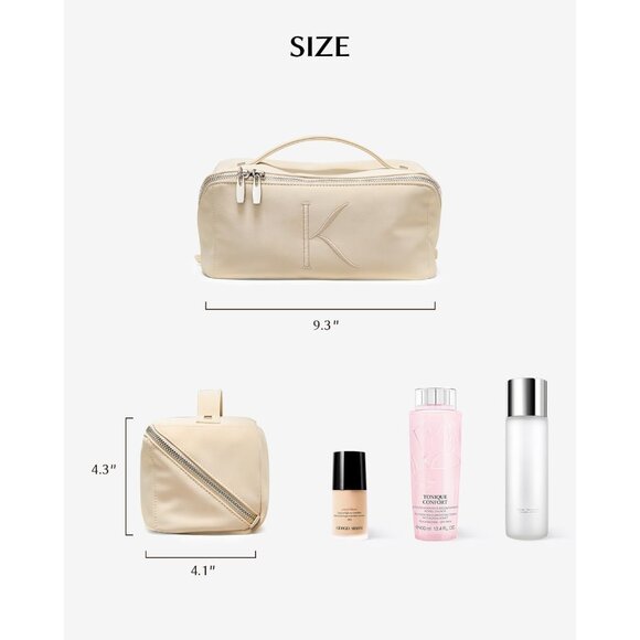 Women AR-Beige-K Large Capacity Cosmetic Travel Makeup Waterproof Portable Bag - Picture 7 of 7